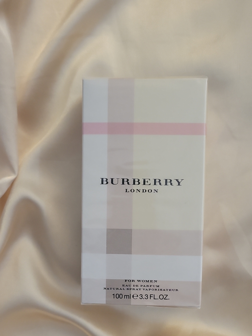 Burberry White & Blush Pink Plaid Fragrance Box